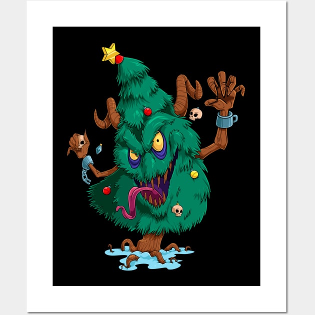 Evil Christmas Tree Wall Art by GoshWow 